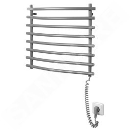 Aqualine Chauffage - Porte-serviettes électrique, 570x465 mm, gris aluminium/métallique SU210A