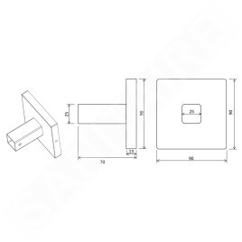 Sapho Accessoires - Adaptateur carré pour connexion direct de câble au mur, inox ER140