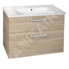 Aqualine Vega - Meuble lavabo 820x676x436 mm, chêne platine VG883
