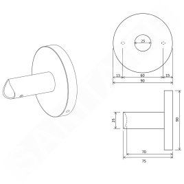 Sapho Accessoires - Adaptateur pour raccordement direct du câble, noir mat ER130