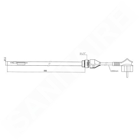 Aqualine Tiges de chauffage - Tige de chauffage sans thermostat, 700 W, blanc LT90701K