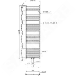 Novaservis Radiateurs - Elément chauffant droit 450 mm, chromé 450/1600/RS,0