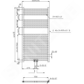 Novaservis Radiateurs - Élément chauffant droit 600 mm, chromé 600/1200/RS,0