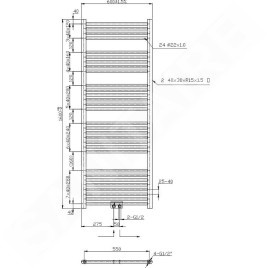 Novaservis Radiateurs - Élément chauffant droit 600 mm, chromé 600/1600/RS,0