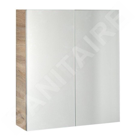 Aqualine Vega - Armoire de toilette 600x700x180 mm, chêne platine VG860