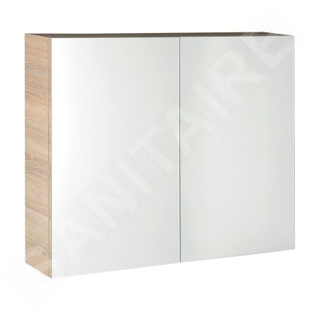 Aqualine Vega - Armoire de toilette, 800x700x180 mm, chêne platine VG880