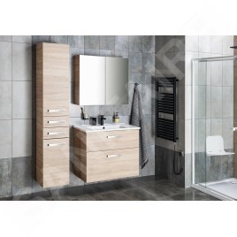 Aqualine Vega - Armoire de toilette, 800x700x180 mm, chêne platine VG880