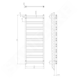 Sapho Metro Dos - Corps de chauffe, 550x1430 mm, 476 W, chrome IR430R
