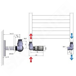 Sapho Corner - Jeu de raccordement thermostatique, version gauche, inox brossé CP1511LS