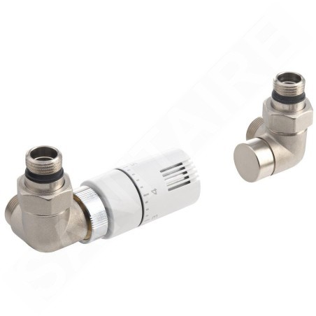 Aqualine Accessoires - Kit de raccordement ECO thermostatique, gauche, nickel/blanc CP9911LS