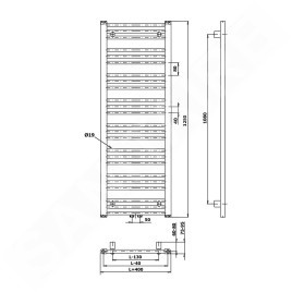 Bruckner Albrecht - Sèche-serviette 400x1250 mm, 437 W, noir 600.112.6
