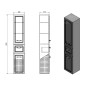 Aqualine Favolo - Armoire avec panier, 400x1840x310 mm, blanc mat FV180