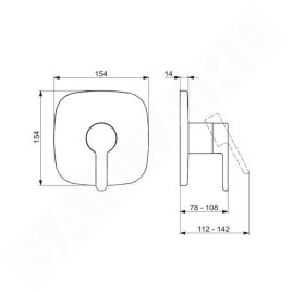 Hansa Designo - Mitigeur de douche encastré, chrome 81109593