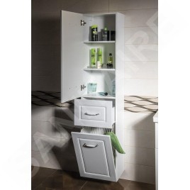 Aqualine Favolo - Armoire avec panier, 400x1840x310 mm, blanc mat FV180