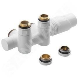Bruckner Wicher - Kit de raccordement thermostatique, raccordement central 50 mm, blanc 600.331.4