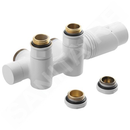Bruckner Wicher - Kit de raccordement thermostatique, raccordement central 50 mm, blanc 600.331.4