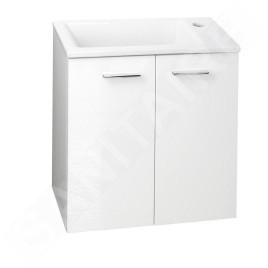 Aqualine Zoja - Meuble lavabo 490x500x245 mm, 2 portes, blanc 51047A
