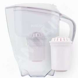 Philips Carafes filtrantes - Carafe filtrante avec micro-filtration, 1500 ml, avec temporisateur, blanc/limpide AWP2920/10