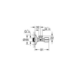Grohe Universal - Vanne équerre, chrome 22043000
