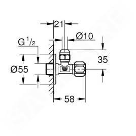 Grohe Universal - Vanne équerre, chrome 22029000