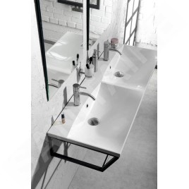 Sapho Ska - Support pour lavabo, 1200 mm, noir mat SKA204