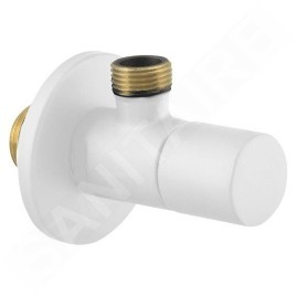Sapho Accessoires - Soupape d'angle avec rosace, blanc mat SL014