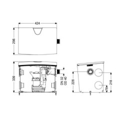 Kessel Accessoires - Poste de relevage Minilift S GTF 500, blanc 28562