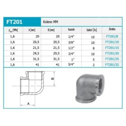 Novaservis Matériel de plomberie - Coude MM 1/2" FT201/15