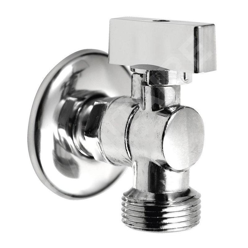 Aqualine Robinets d’angle - Robinet à bille pour lave-linge avec clapet anti-retour 1/2 "x3/4", chromé 5310