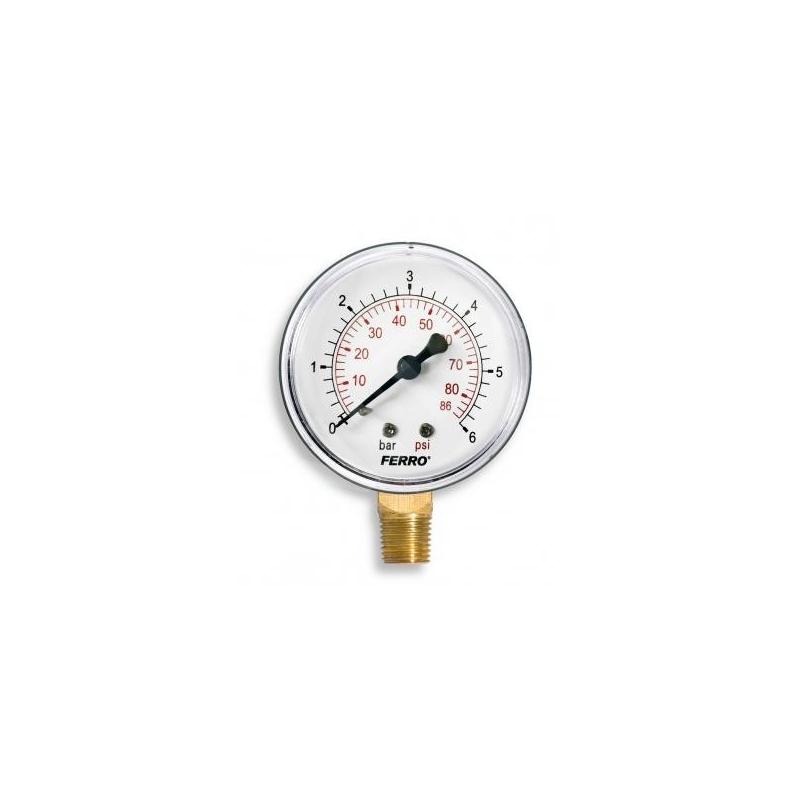 Novaservis Matériel de plomberie - Manomètre 63 mm 1/4" radial, 0-6 bar M6306R