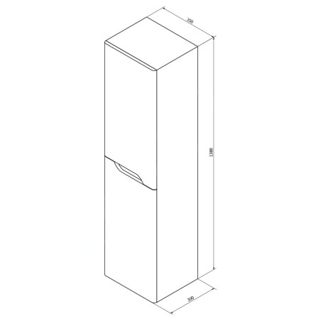 Sapho Mediena - Meuble colonne 350x1380x300 mm, blanc mat/blanc mat MD350