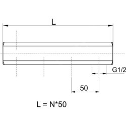 Novaservis Matériel de plomberie - Corps de collecteur simple face G1" 6 circuits 457/6Y