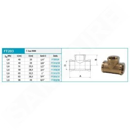 Novaservis Matériel de plomberie - Pièce en T MMM 1/4" FT203/8
