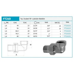 Novaservis Matériel de plomberie - Raccord de chauffage 90 avec joint plat 3/4 FT210/20