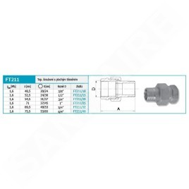 Novaservis Matériel de plomberie - Raccord de chauffage avec joint plat, nickelé 3/4" FT211/20