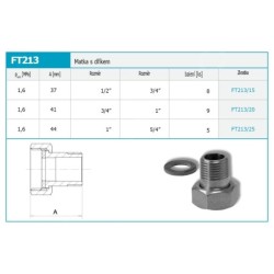 Novaservis Matériel de plomberie - Tige et tige 1/2" x 3/4" FT213/15