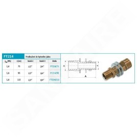 Novaservis Matériel de plomberie - Extension 1/2" x 3/4" 115 mm, laiton FT214/115