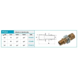 Novaservis Matériel de plomberie - Extension 1/2" x 3/4" 95 mm, laiton FT214/95