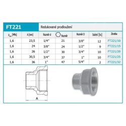 Novaservis Matériel de plomberie - Rallonge réduite 3/8" x 1/4" FT221/10
