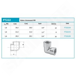 Novaservis Matériel de plomberie - Coude chromé MM 3/8" FT222/10