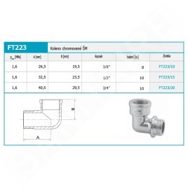 Novaservis Matériel de plomberie - Coude chromé ŠM 1/2" FT223/15
