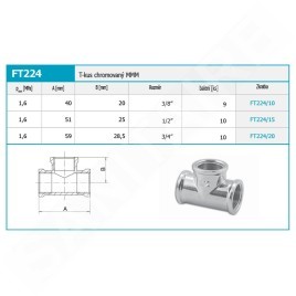 Novaservis Matériel de plomberie - T - pièce chromée 3/8" FT224/10