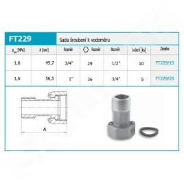 Novaservis Matériel de plomberie - Jeu de raccords d'étanchéité pour compteur d'eau 2pcs 1/2" FT229/15