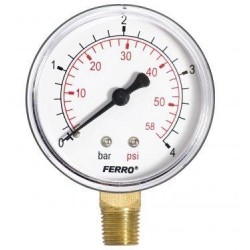 Novaservis Matériel de plomberie - Manomètre 63 mm 1/4" radial, 0-4 bar M6304R