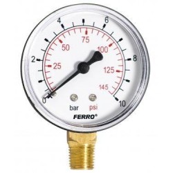 Novaservis Matériel de plomberie - Manomètre 63 mm 1/4" radial, 0-10 bar M6310R