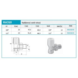 Novaservis Matériel de plomberie - Vanne d'angle de radiateur 1/2" RA310/15