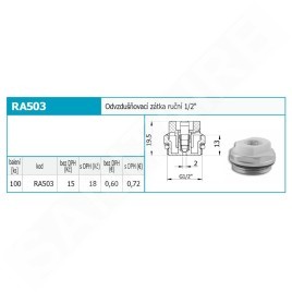 Novaservis Matériel de plomberie - Bouchon d'évent manuel 1/2" RA503/15