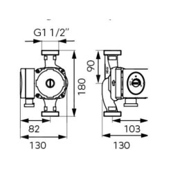 Novaservis Matériel de plomberie - Pompe de circulation électronique Ferro, type 25-40, 180 mm W0601