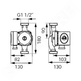 Novaservis Matériel de plomberie - Pompe de circulation électronique Ferro, type 25-60, 180 mm W0602