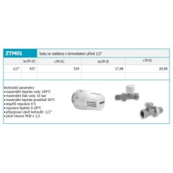 Novaservis Matériel de plomberie - Set pour radiateurs avec thermostat 1/2", droit ZTM1